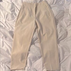 Elegant Cream High-Waisted Trousers